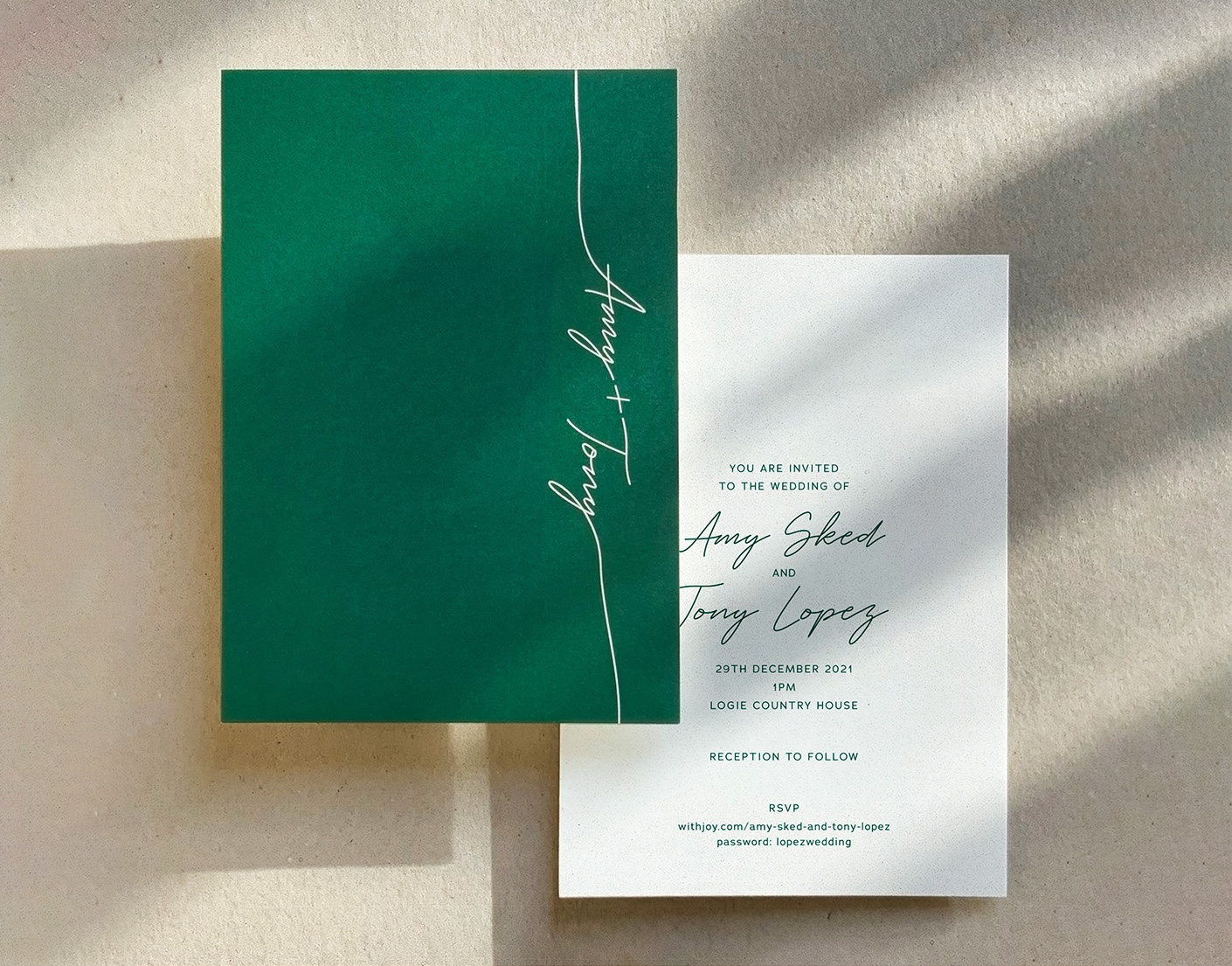 Amy & Tony wedding invitation