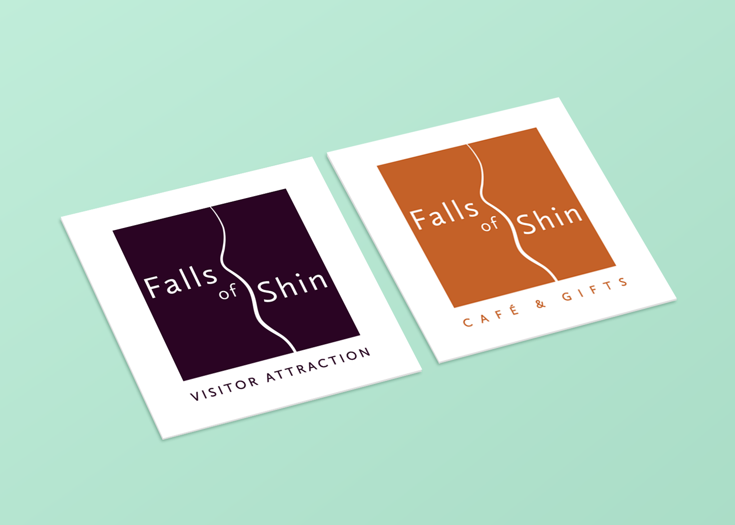 Falls of Shin Visitor Attraction Logo and Falls of Shin Cafe & Gifts Logo