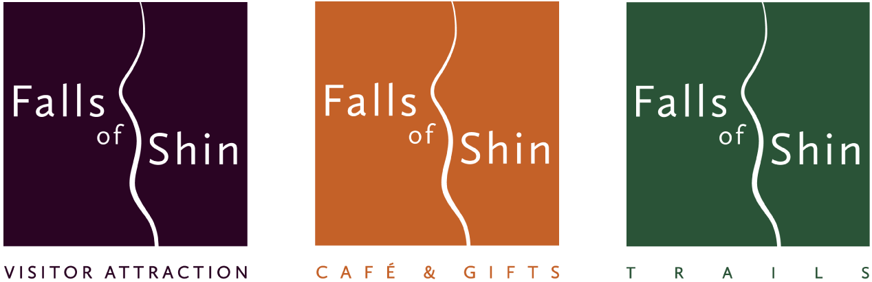 Falls of Shin Visitor Attraction, Cafe & Gifts and Trail logos