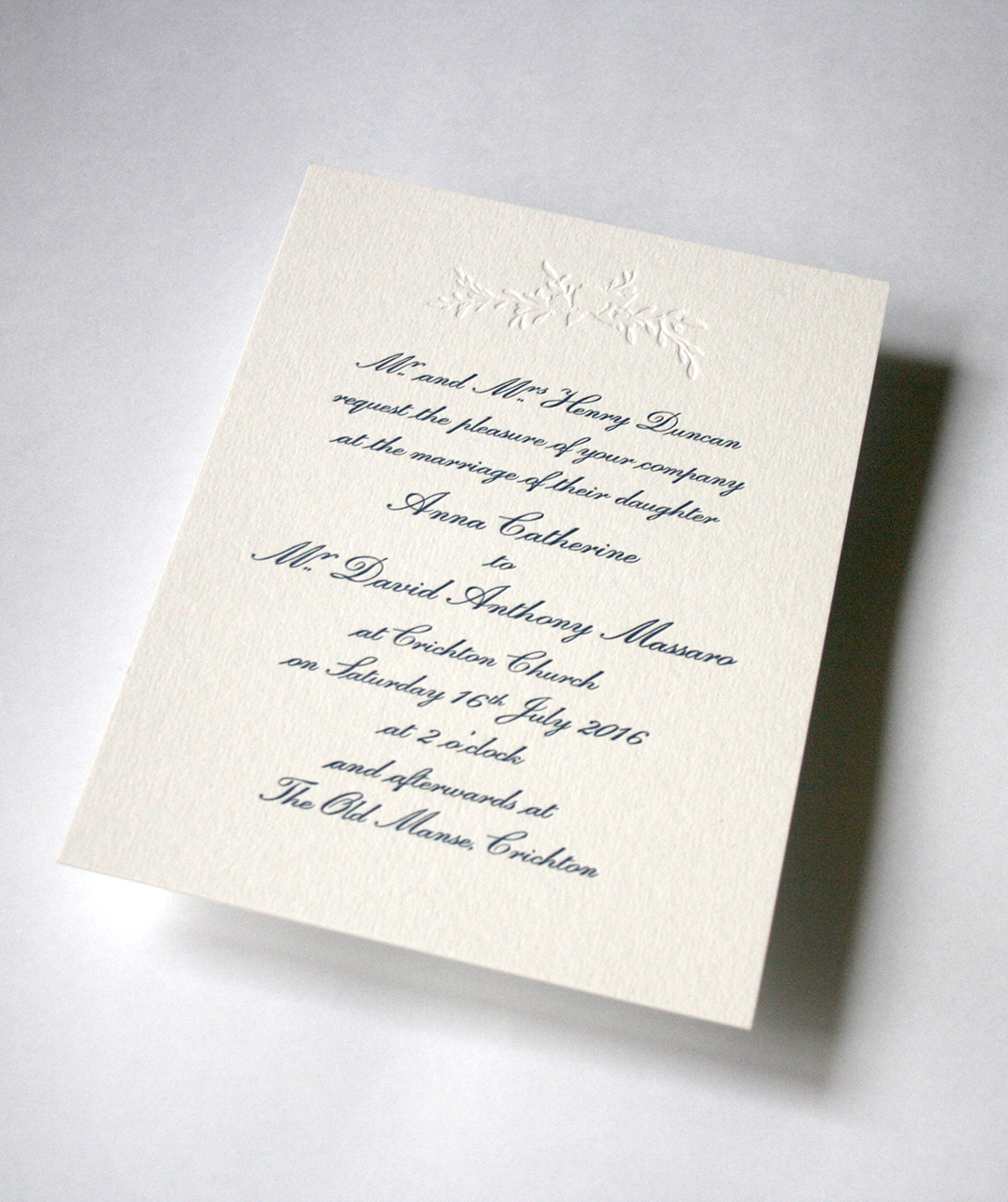 Letterpress Wedding Invitation